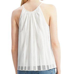 NEW Theory Lace Blouse Cutaway Shoulders Lined Size S Sleeveless Top NWT